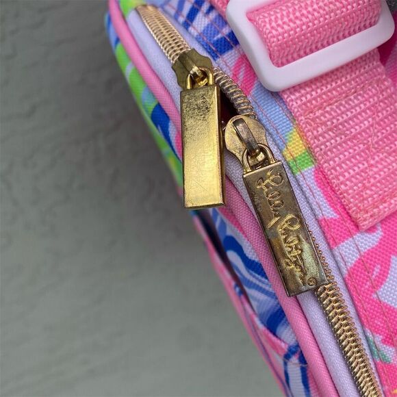 Lilly Pulitzer Tropical Print Havana Round Picnic Bag with Utensil Storage - Picture 5 of 9